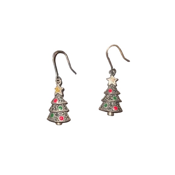 Vintage Christmas tree earrings - Picture 1 of 3